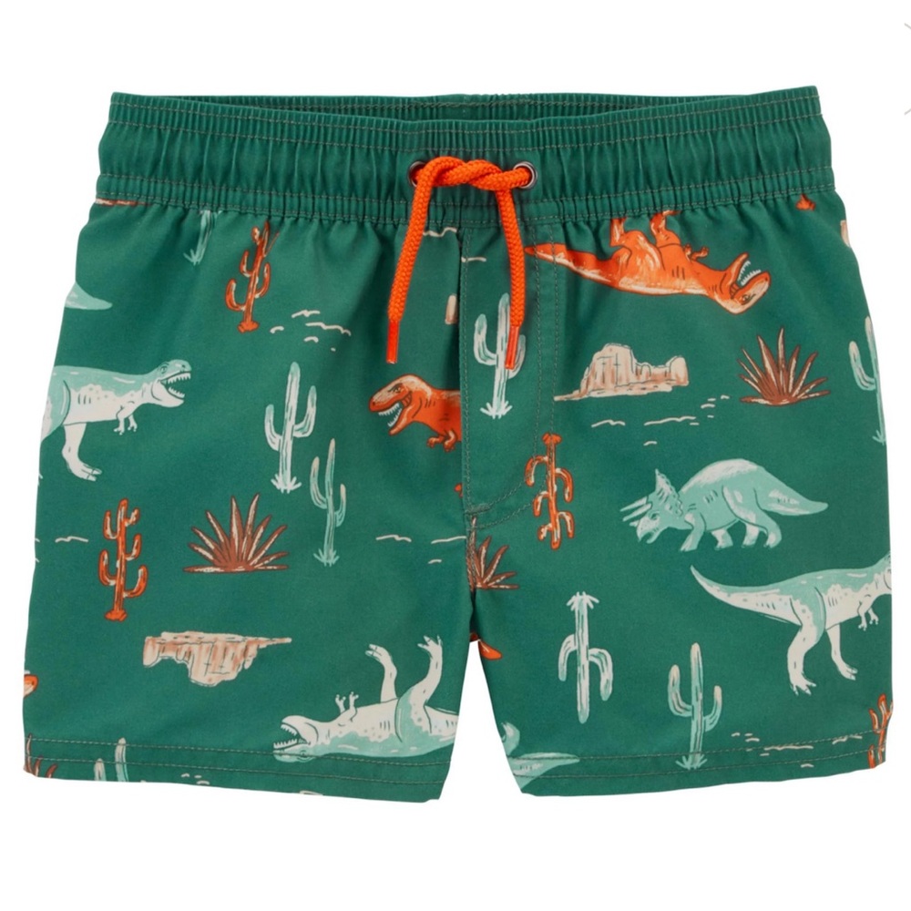 Carter's Toddler Boys Rash Guard Top Dinosaur-Print Swim Shorts 2 piece set 3T - Picture 3 of 13